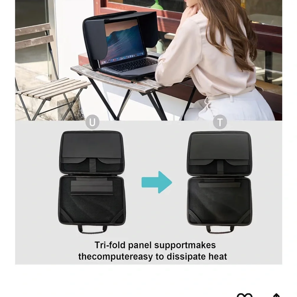 Black Laptop Sun Shade Case